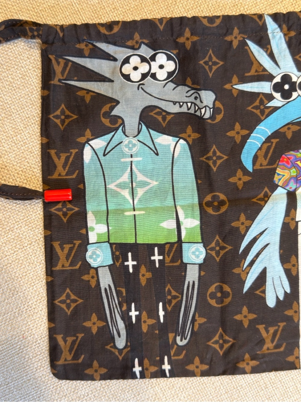Louis Vuitton Monogram FRIENDS Drawstring Pouch Dust Tote Carry Bag - Picture 3 of 6